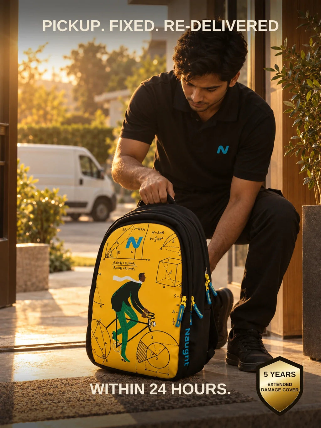 Naught repair promise doorstep pickup repair and re-delivery in 24 hours