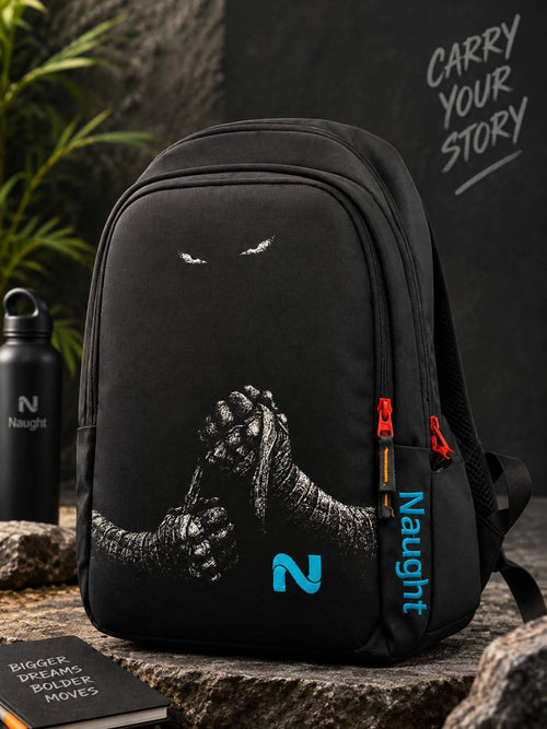 Naught Fighter Backpack 45L water-resistant black backpack front view