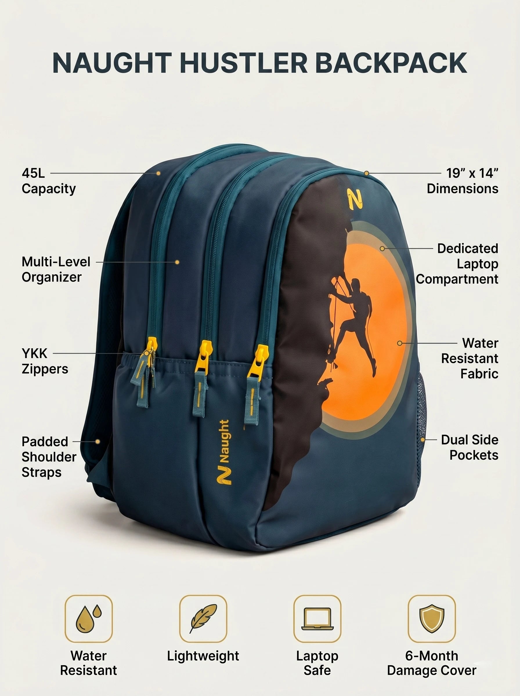 The Hustler | 45L Water-Resistant