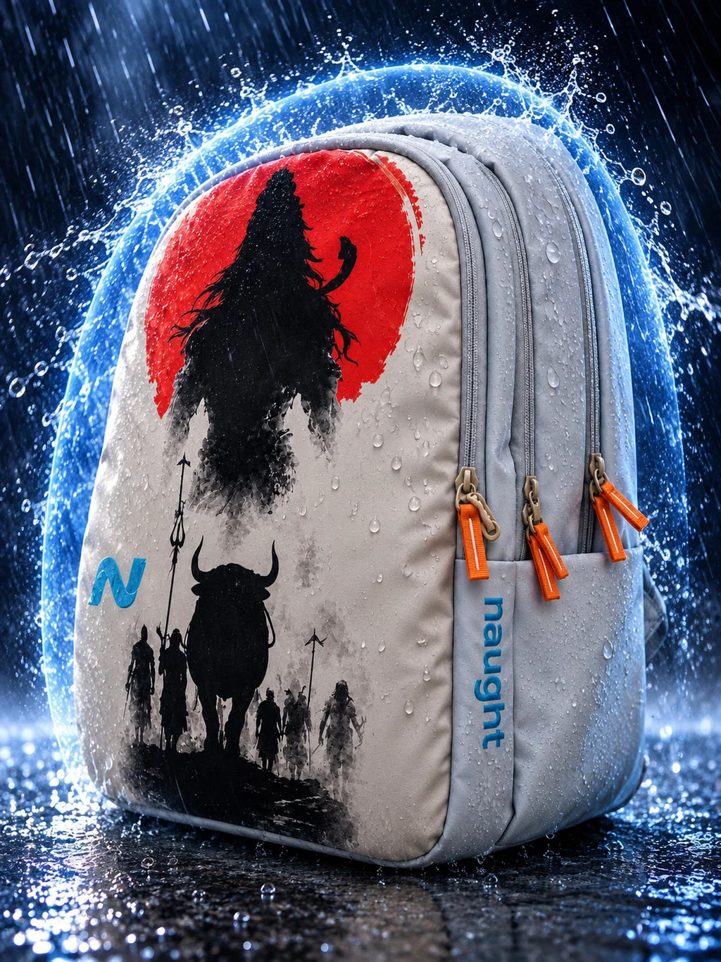 Naught Lord Shiva Backpack water-resistant fabric repelling rain