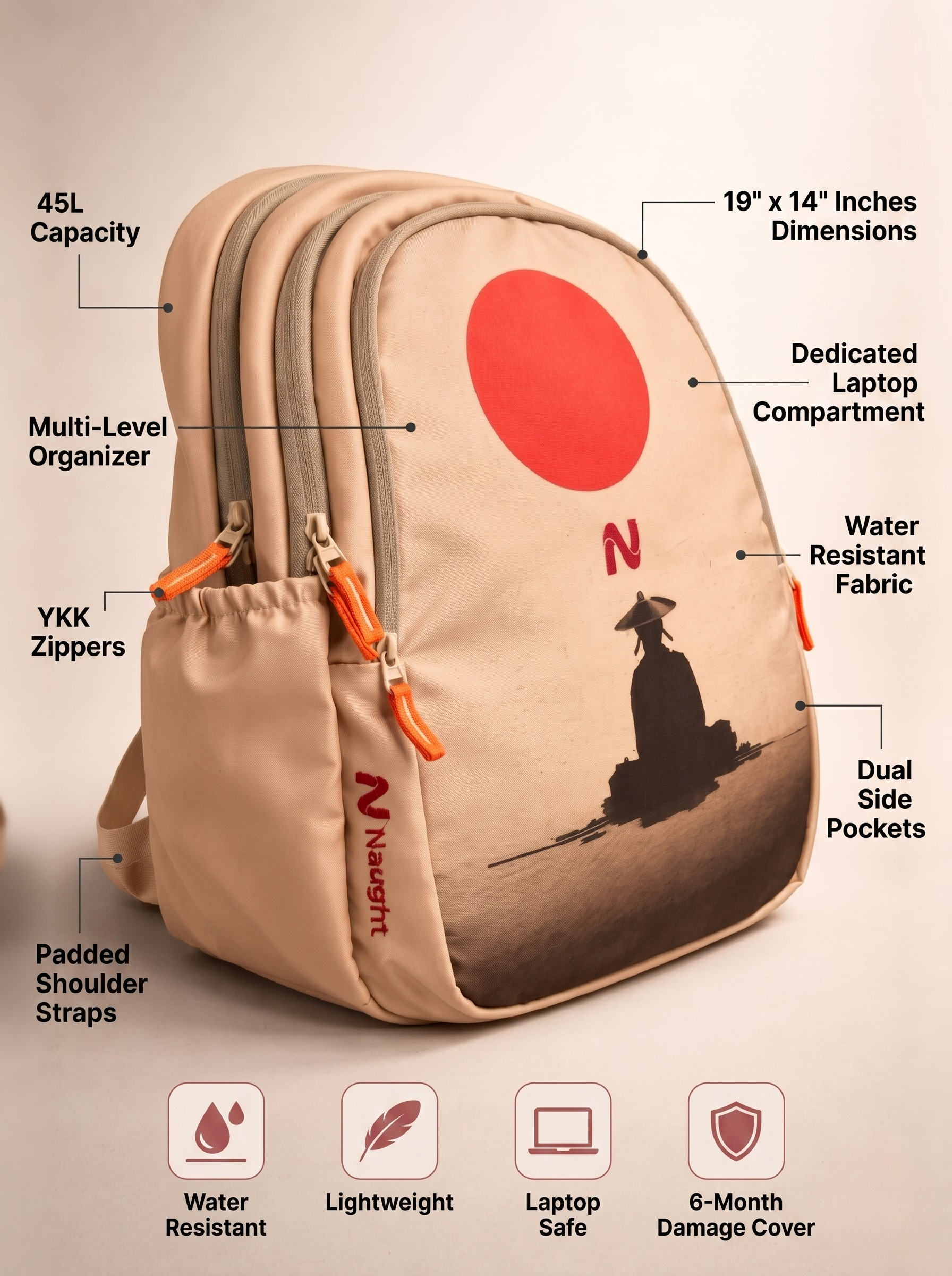 Monk Backpack | 45L Water-Resistant