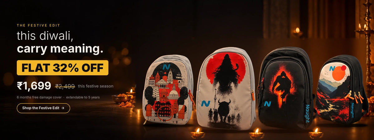 Naught Festive Edit Diwali sale - flat 32% off backpacks