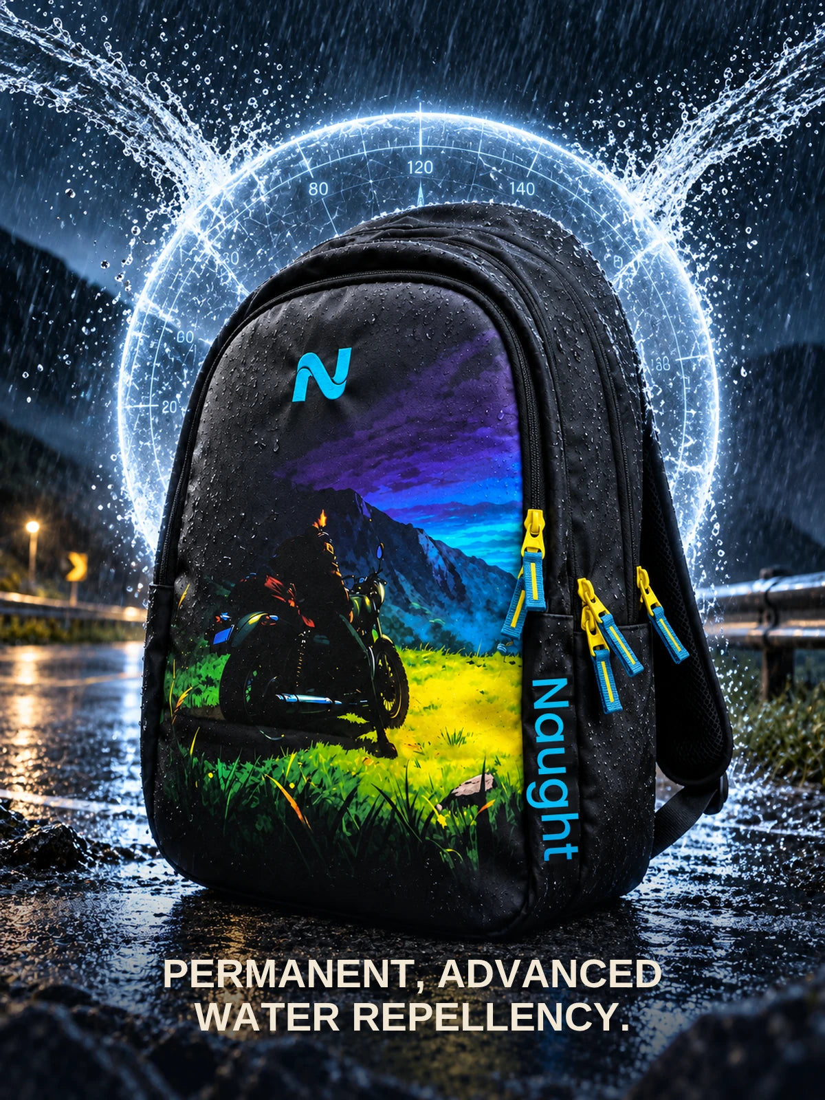 Naught Riders Backpack permanent advanced water repellency