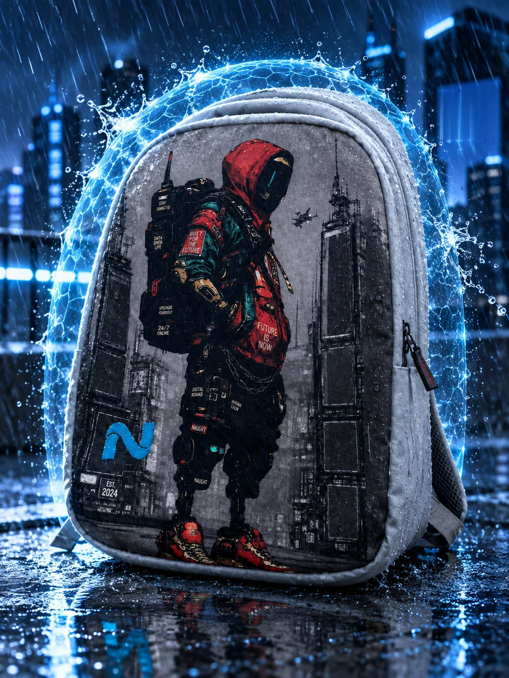 Naught Tech Savvy Backpack water-resistant fabric repelling rain