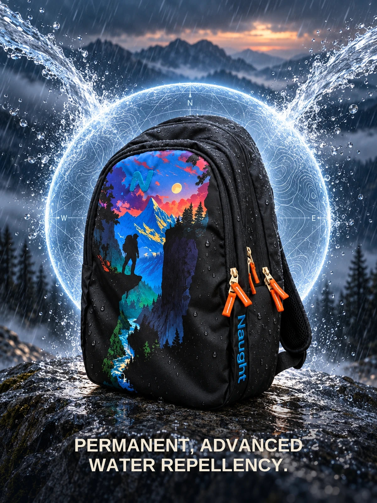 Naught Traveller Backpack permanent advanced water repellency