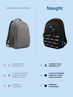 Ordinary backpack versus Naught Trend Breaker Backpack comparison