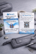 Naught warranty card included with every backpack