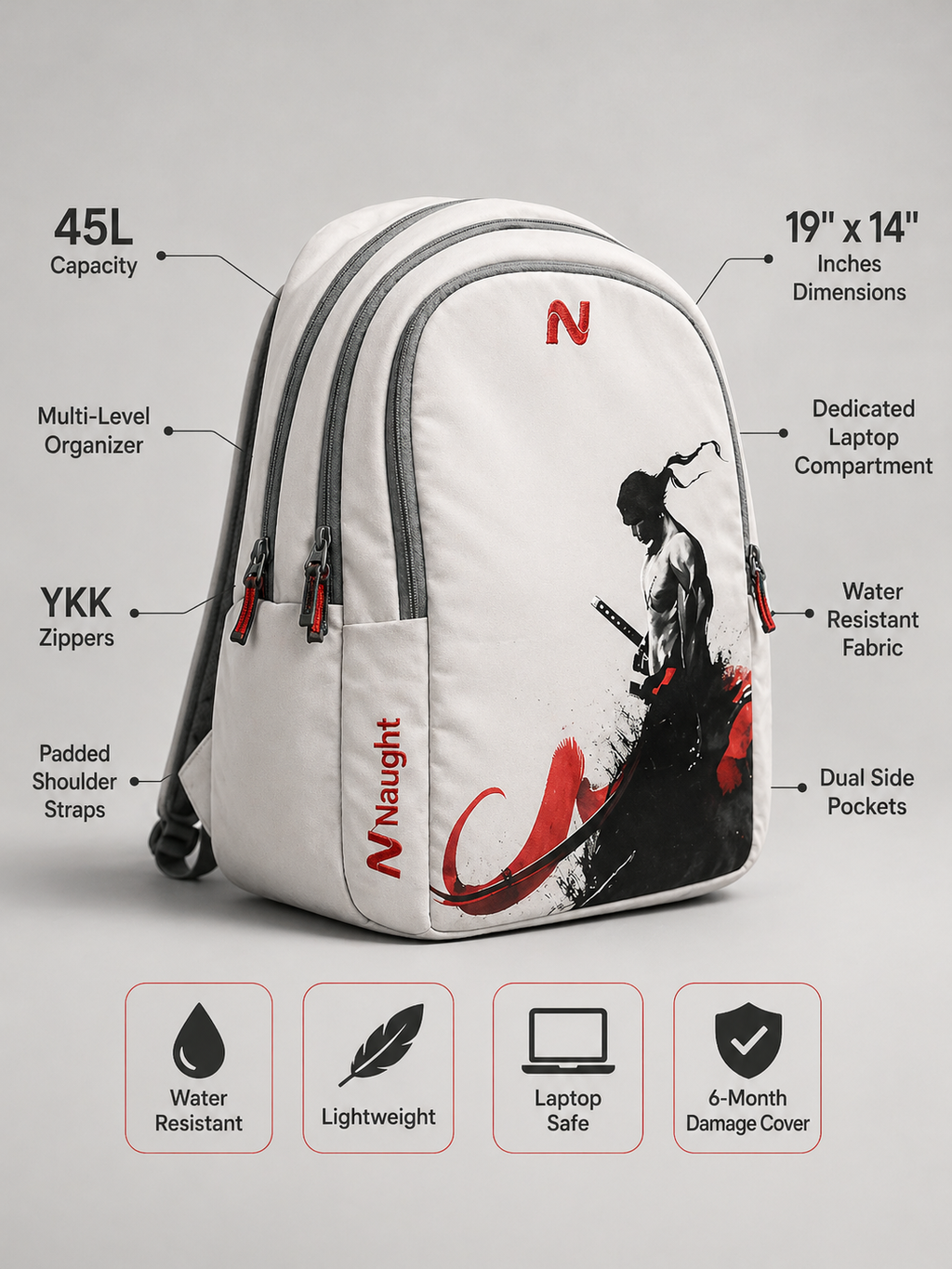 Warrior Backpack | 45L Water-Resistant