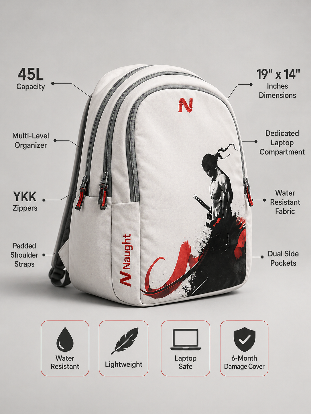 Warrior Backpack | 45L Water-Resistant