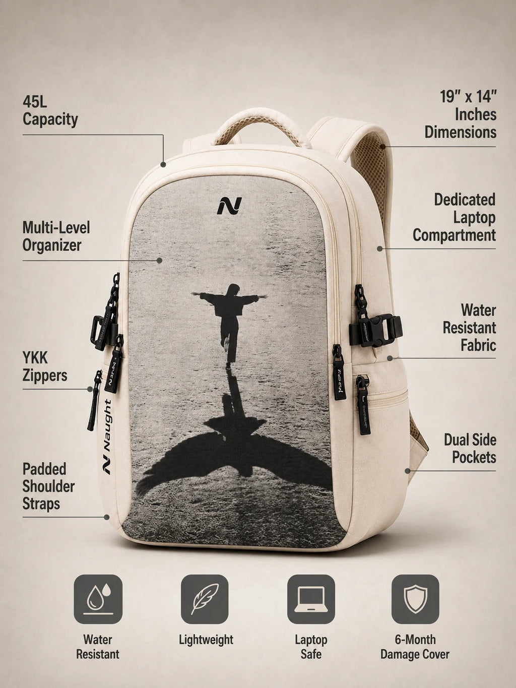 Wings of Freedom — 45L Water-Resistant